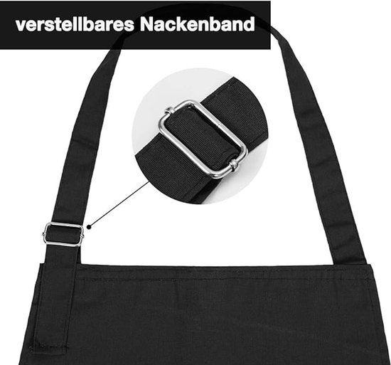 Apron - 1 piece - Cooking apron - Cotton Apron - Work apron - Black cotton apron — image 6