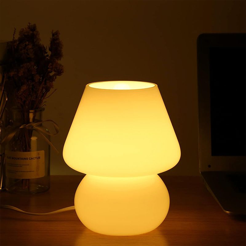 Mushroom lamp, Glass Vintage Beside Lamp with 7 Color Temperature Modes, Dimmable Mushroom Night Light, Small Nightstand Desk lamp โ image 3