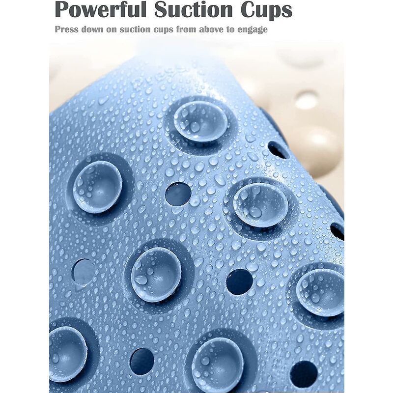 Non-Slip Shower Mat 70 X 40Cm Massage Bath Mat, Bath Mat With Drainage Holes And Suction Cups - Blue โ image 3