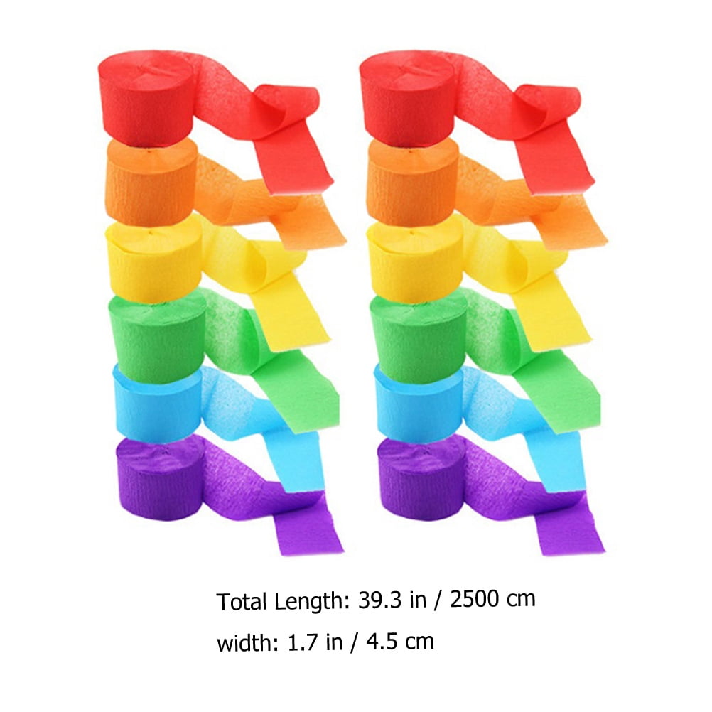 12-Pack Crepe Paper Streamers in Assorted Colors for Birthday, Party, and Event Decorations โ image 2