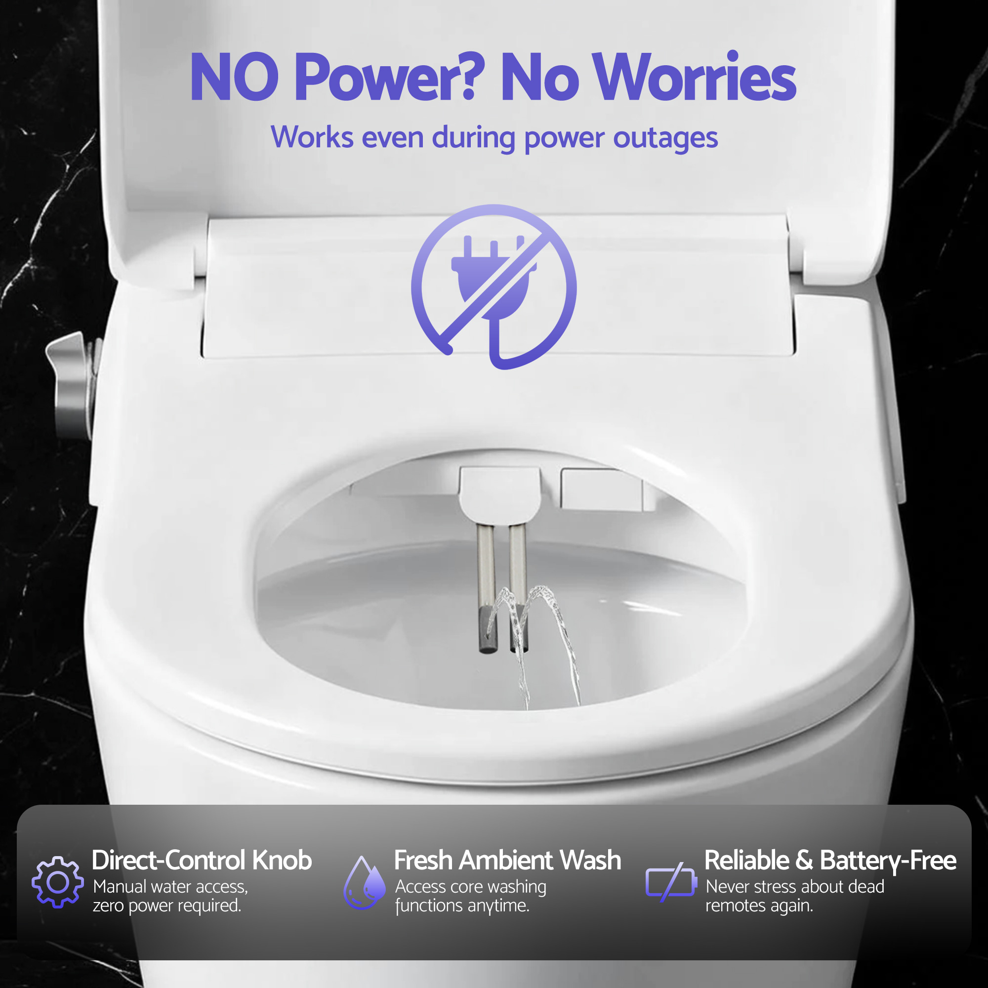 Cefito Electric Bidet Toilet Seat Washing Without Power Heated D-Shape Air Dryer — image 6