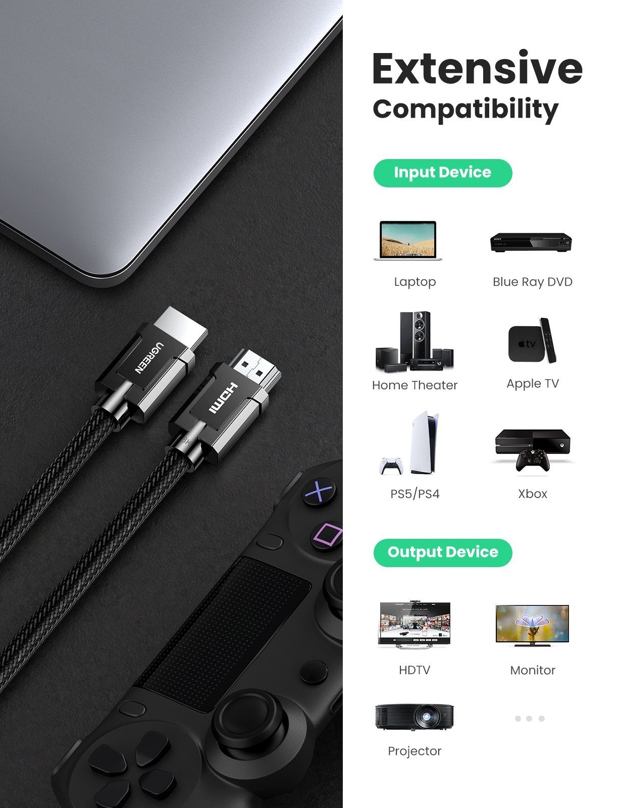 UGREEN 70321 8K HDMI 2.1 Male to Male Cable 2M — image 5
