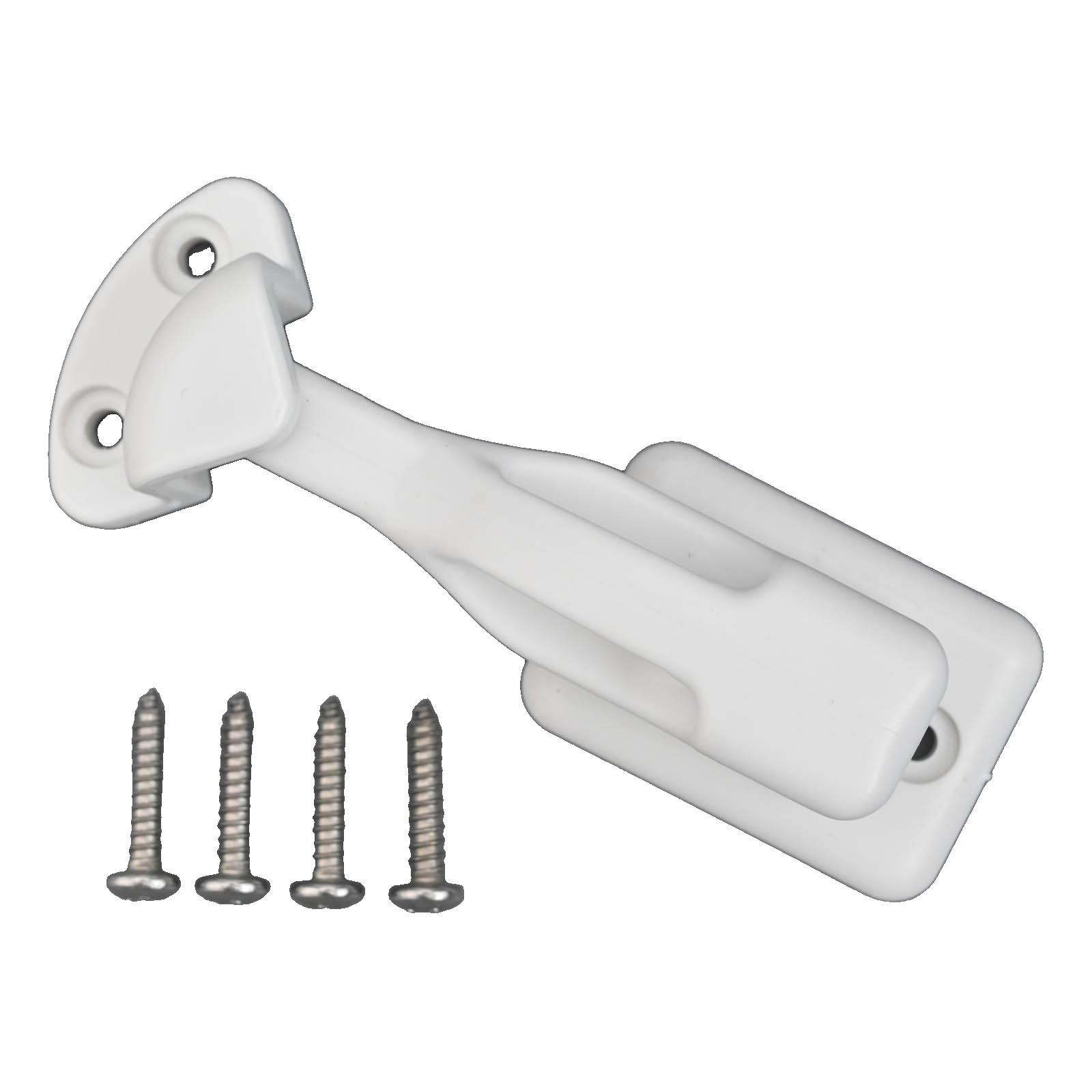 Nylon Rv Cabinet Latch Lock For Camper Trailer Boat Easy Install Secure Door Catch Holder White Black Travel Accessory Construction White โ image 2