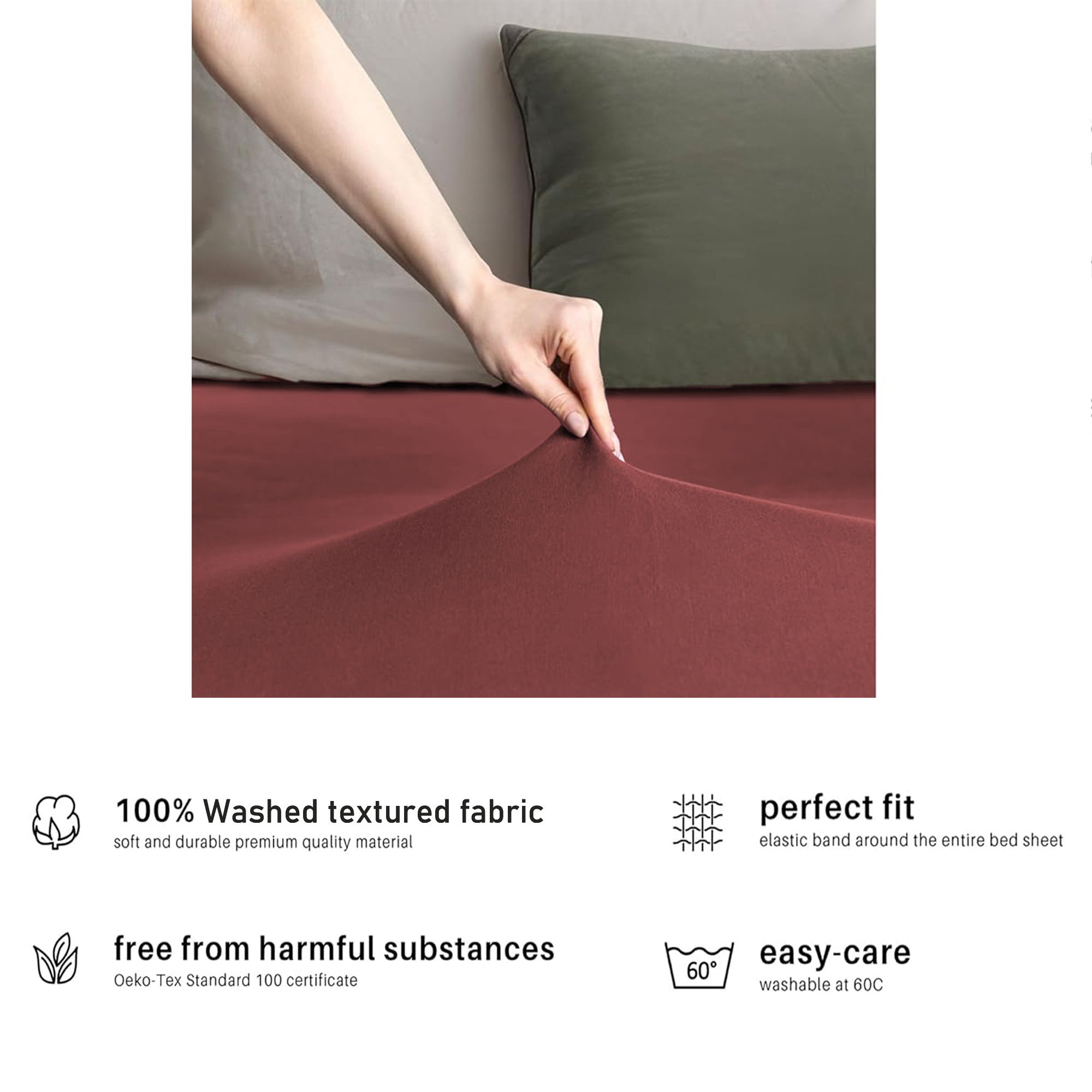 Hotel Quality Fitted sheets - 2 Piece Fitted sheets -Breathable Bedding - Wrinkle, Fade, Stain Resistant- 26inch/40cm Deep Pocket Fitted Bed Sheet-Wrinkle and — image 5