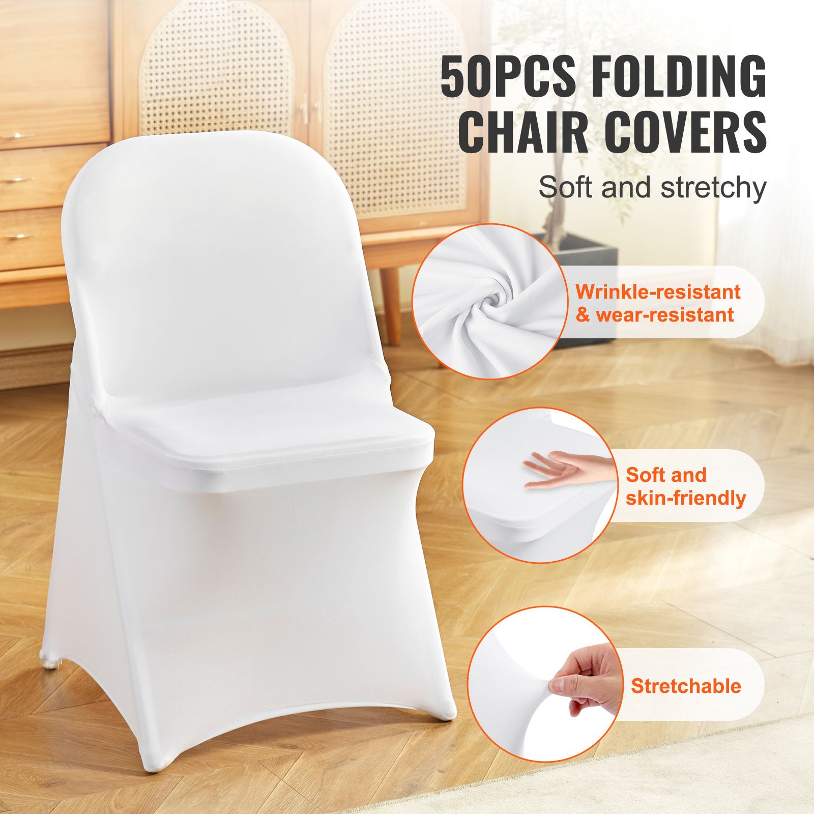 Stretch Spandex Folding Chair Covers, Universal Fitted Chair Cover, Removable Washable Protective Slipcovers, for Wedding, Holiday, Banquet, Party โ image 2