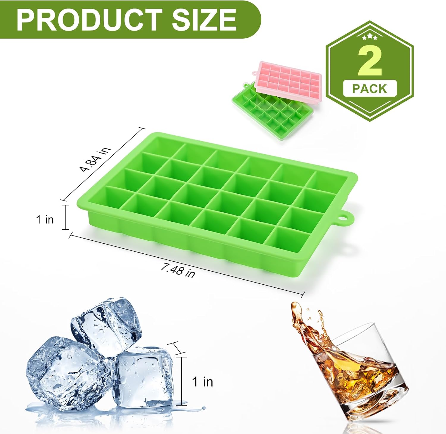 flexible ice cube molds with removable lids — image 2