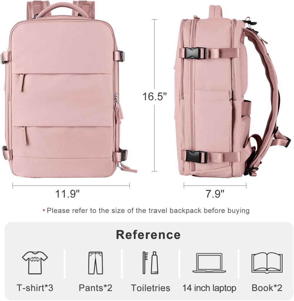 42L Travel Backpack Cabin Bag Hand Luggage Flight with Dry Wet Sorting, 42 x 30 x 20 cm, Pink โ image 6