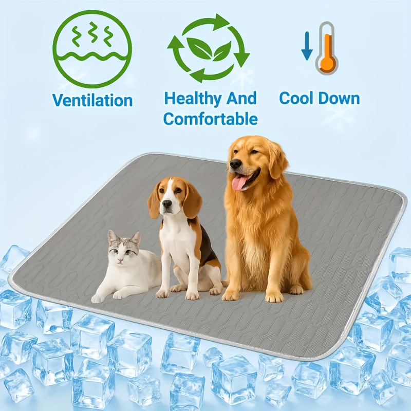Grey Pet Summer Ice Silk Cooling Mat - Breathable Latex Sleep Pad for Dogs & Cats (50 × 40cm) — image 3