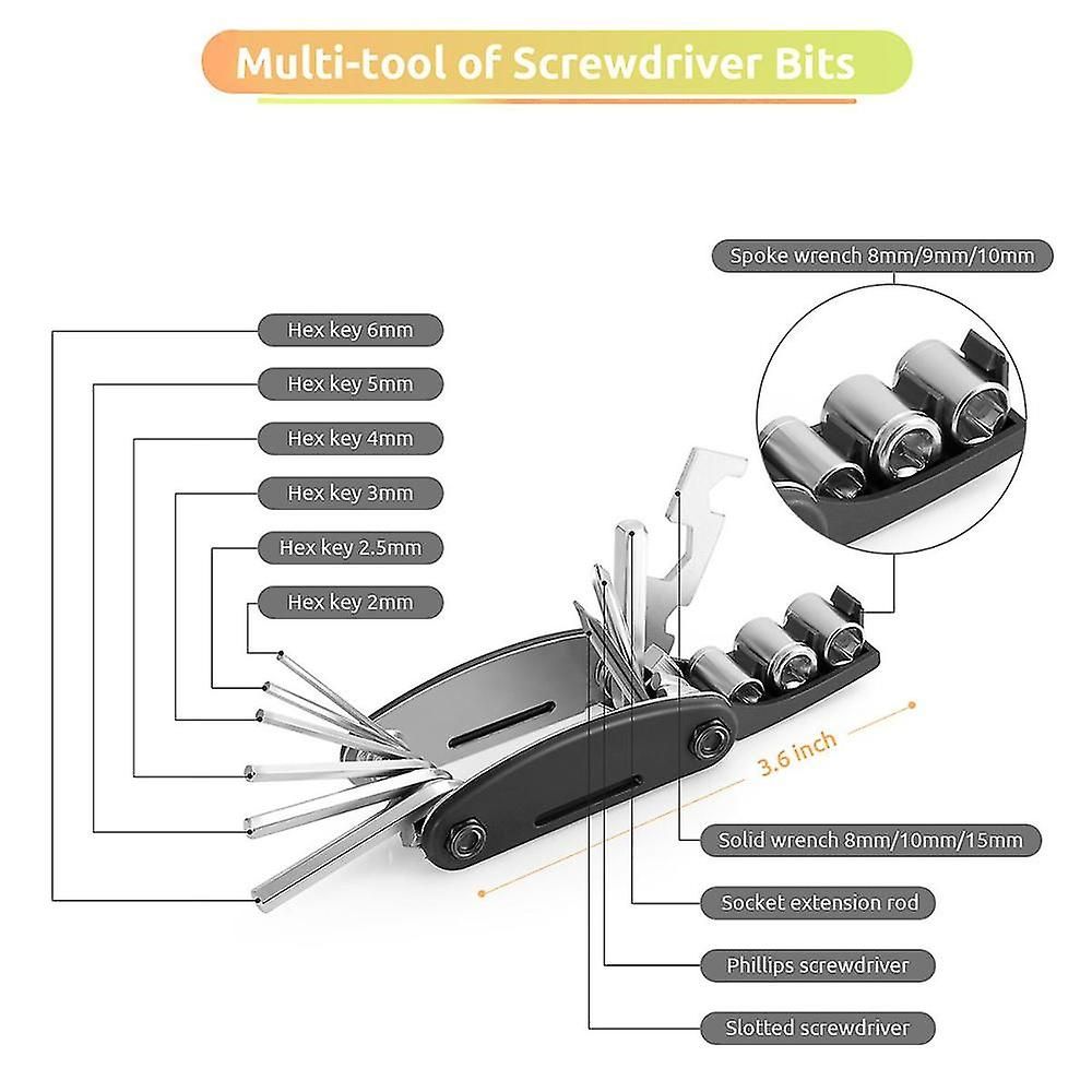 Bicycle Puncture Repair Set,portable Bicycle Tool, Tire, Air Pump Bicycle Tool Kit โ image 2