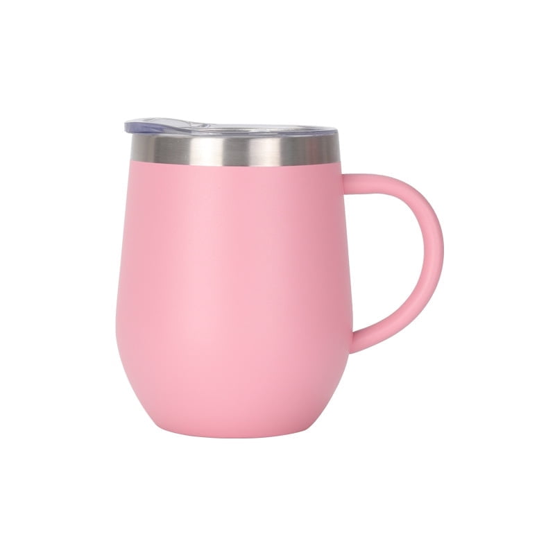 12oz Insulated Coffee Mug with Handle Stainless Steel Insulated Coffee Mug Double Wall Vacuum Travel Mug Tumbler Cup with Sliding Lid Travel Coffee Cup Thermal