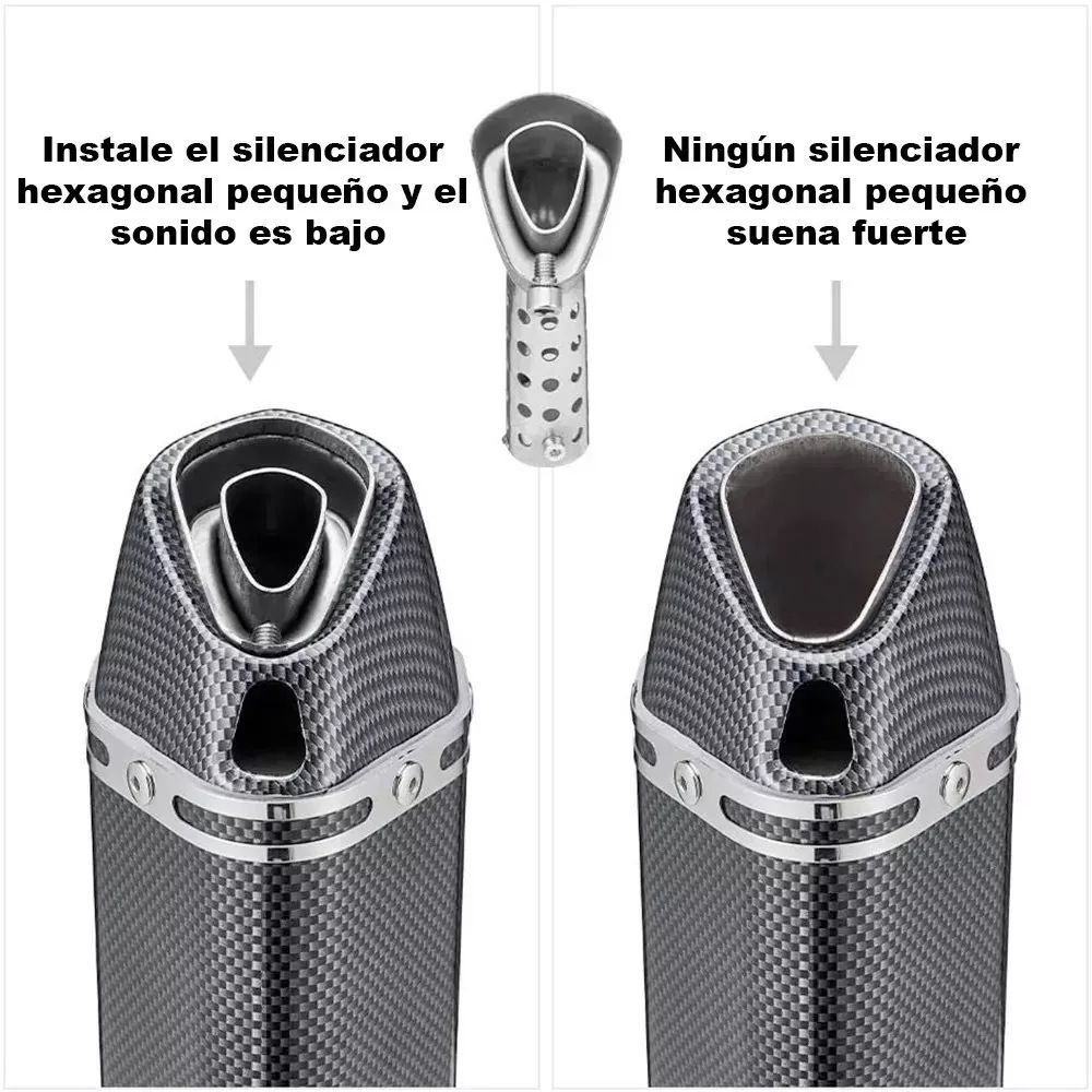 Universal Motorcycle Muffler Slip on Exhaust, Exhaust Pipe Silencers Motorcycles Muffler Tips for Scooter Motorcycle ATV Dirt — image 4