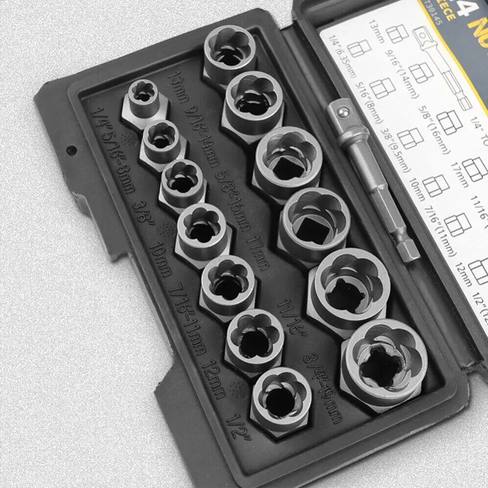 15-Piece Black Impact Damaged Bolt Nut Screw Remover Tool Kit โ image 2
