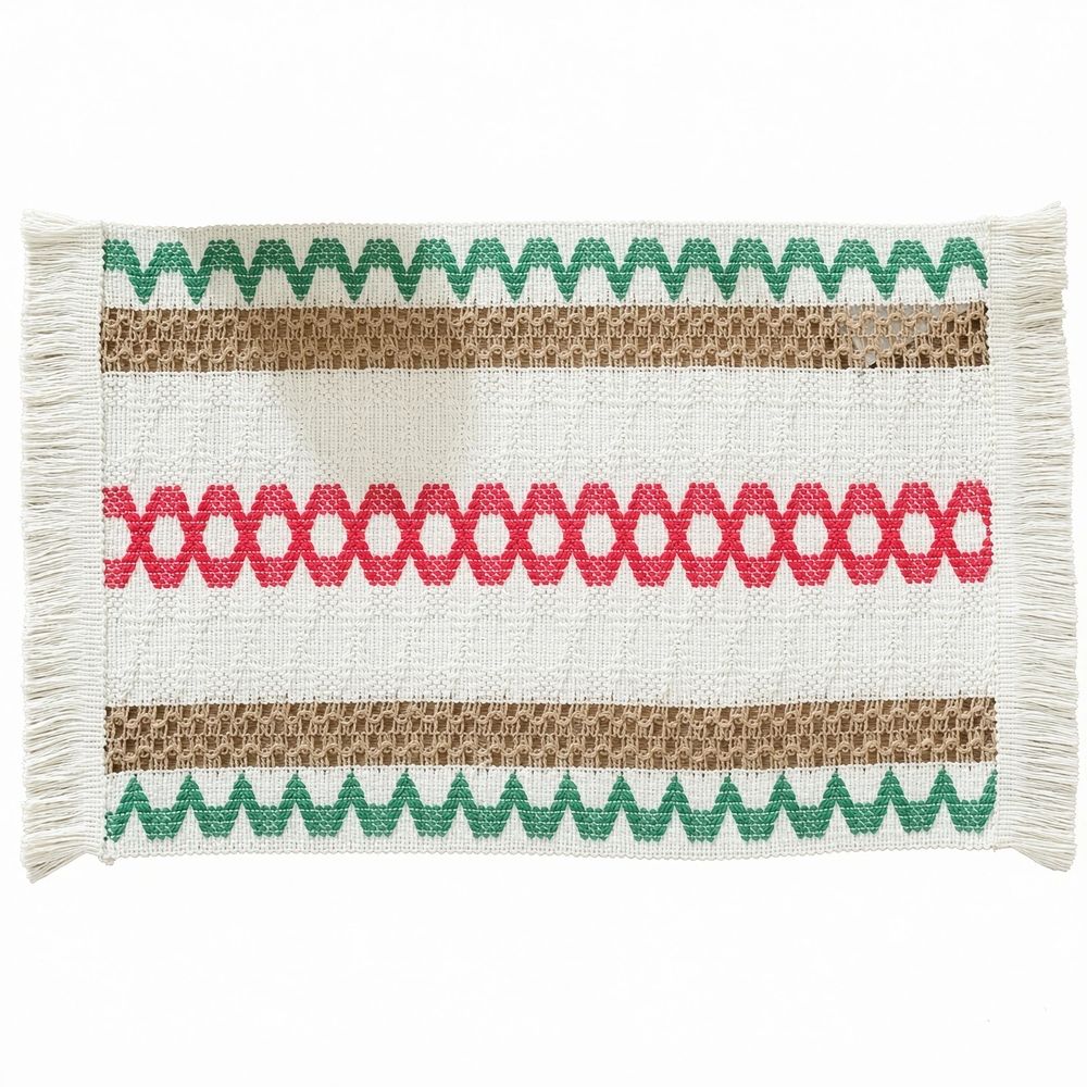 Set of 4 Farmhouse Burlap Placemats Rustic Woven Bohemian Placemats Cotton Linen Washable Place Mats for Wedding Home and Dining
