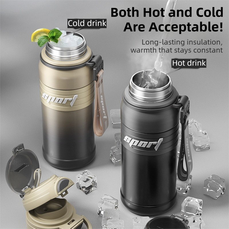 2-Pack Gradient Green 670ml Large Capacity Sports Insulated Tumbler - 316 Stainless Steel Straw Water Bottle, Dual-Use Lid for Travel & Outdoors โ image 3