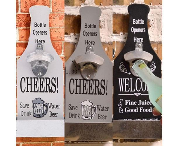 1Pc Retro Creative Wall Mounted Beer Style Decorative Hanger Bottle Opener-Grey โ image 3