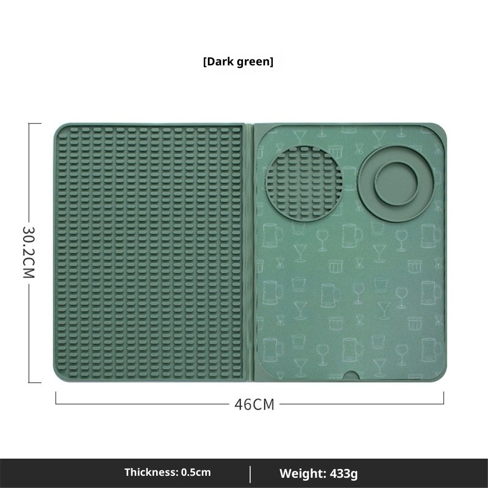 3-in-1 Bar Mat, Bar Accessories, Multifunctional Folding Cocktail Mat with Cutting Board, Drying Mats,Bar Mat for Countertops,Bar Decorations for Home,(dark — image 5
