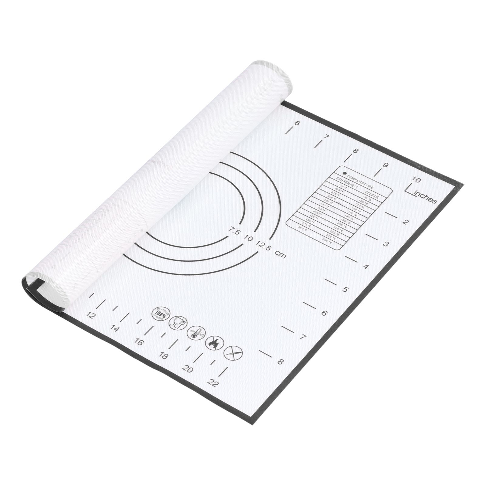 Baking Mat Silicone Non Slip Heat Resistant Dough Mat with Scale for Home Kitchen 29x26cmBlack โ image 4