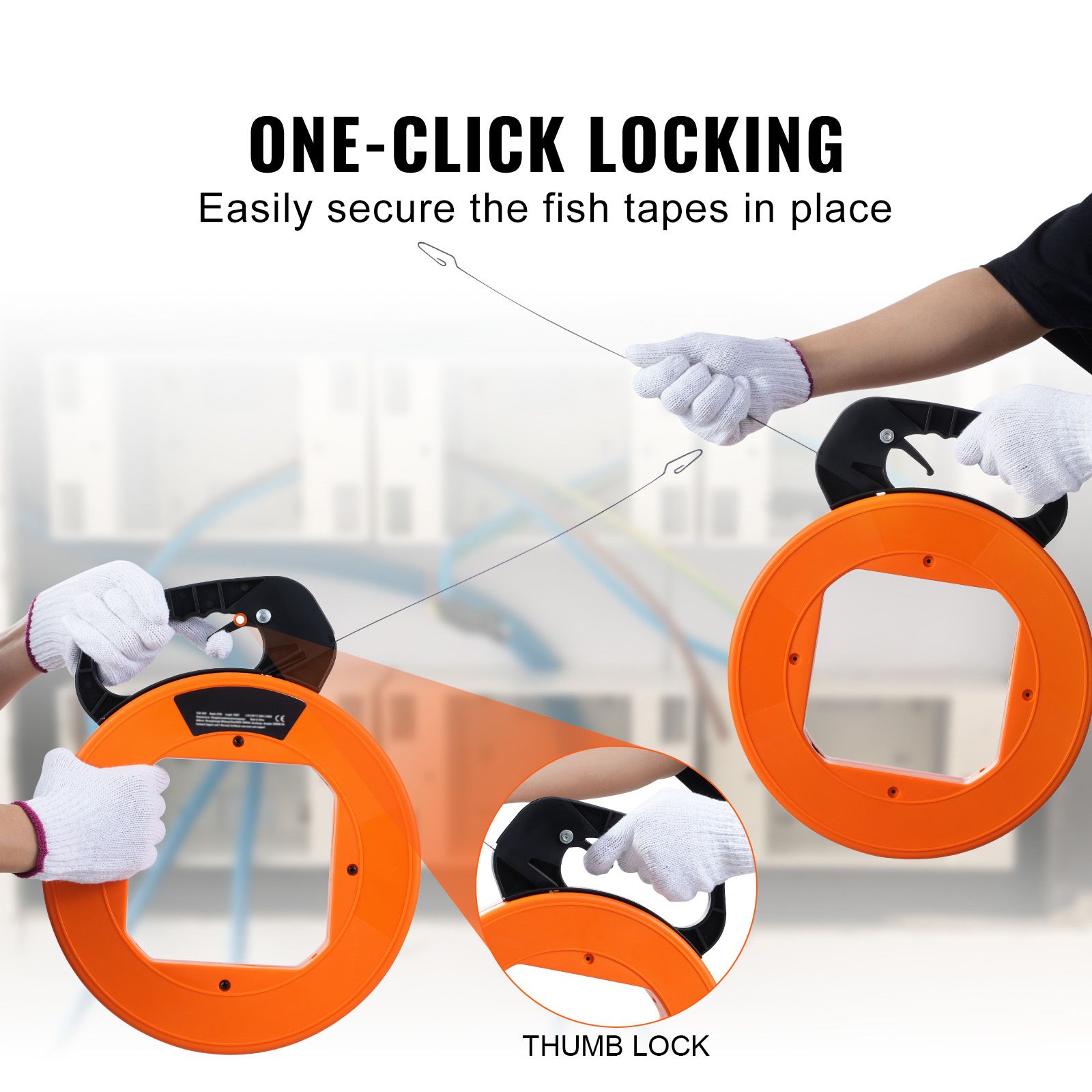 Fish Tape, 36.58 m, 3 mm, Steel Wire Puller with Optimized Housing and Handle, Easy-to-Use Cable Puller Tool, Flexible Wire Fishing Tools for Walls and — image 4