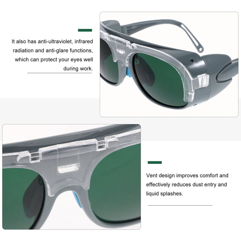 2Pcs Plastic Protective Welding Glasses with Vent Design and Uv Filter for Welding Safety
