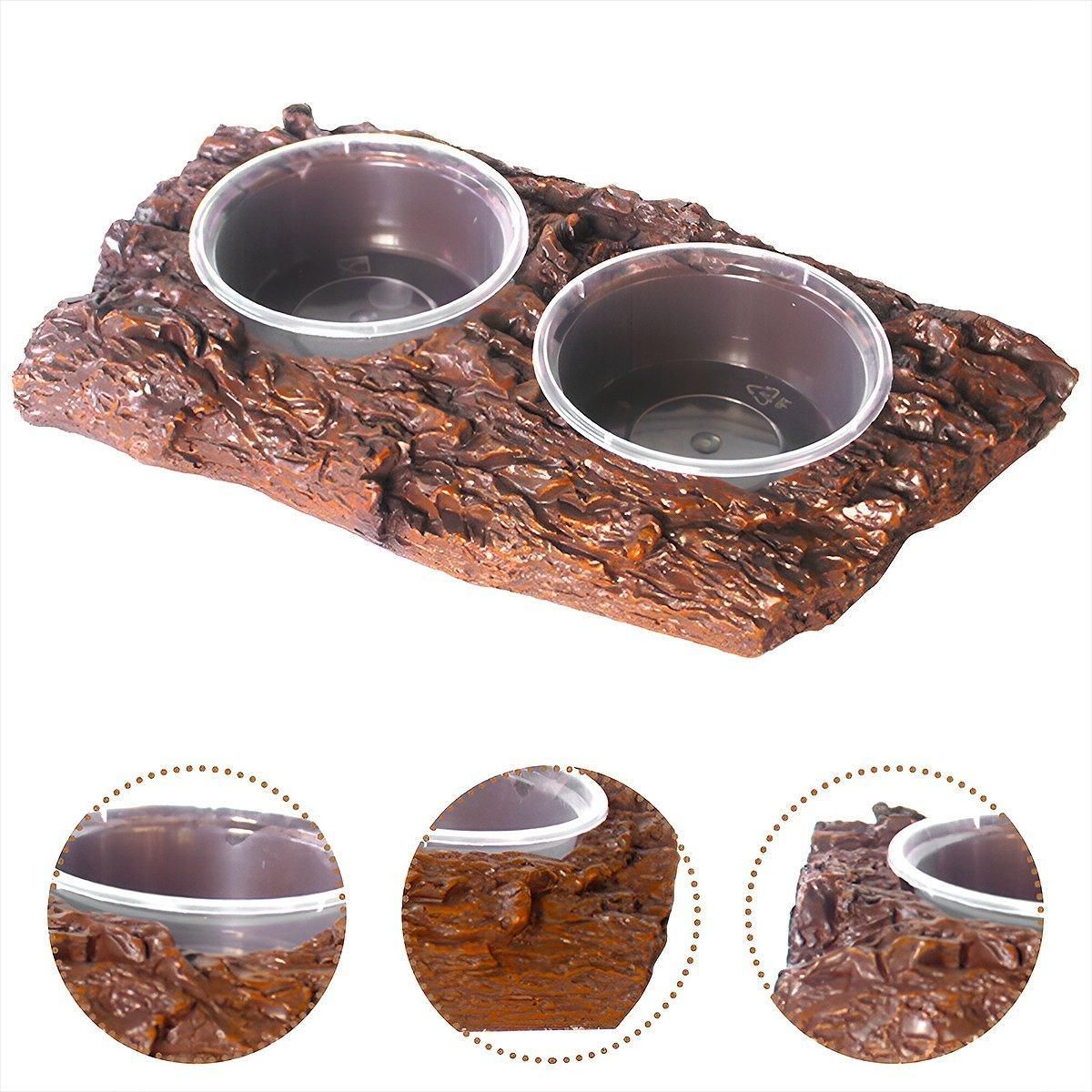 Resin Landscaping Reptiles Bowl Feeder Feeding Water Terrarium Bowls Geckos Dish - Single โ image 6