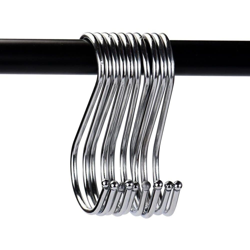 10pcs S Shaped Metal Hook Multi functional Bathroom Kitchen Hanging Hanger Clothes Holder (L) โ image 5