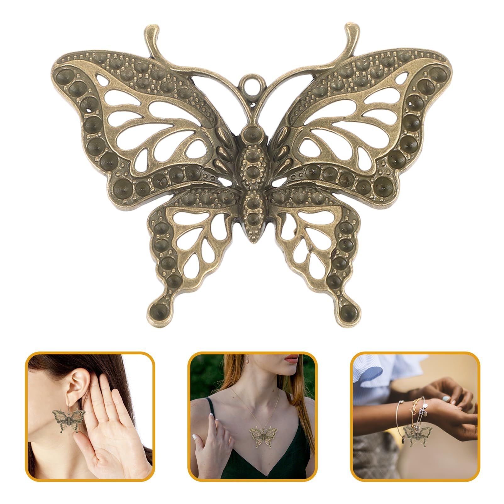 5pcs Hollow Butterfly Pendant Charms Hair Clip Charm Earring Charm Bracelet Making Findings Butterfly Beads Butterflies — image 4
