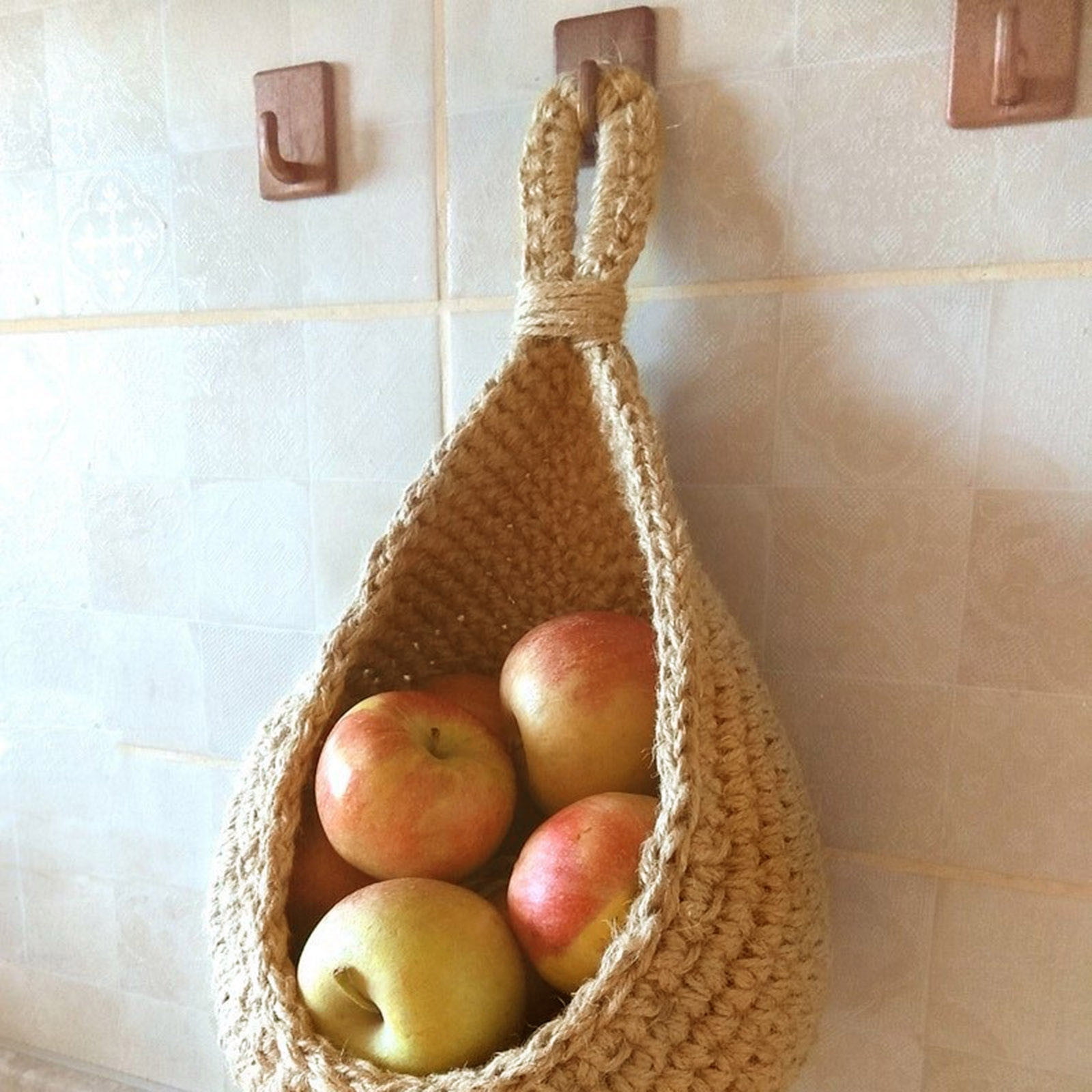 Hanging Wall Basket, Teardrop Hanging Baskets with Hanging Ring for Home Indoor Decoration, Hanging Plant Pot Holder, Vegetable Fruit Storage Baskets for โ image 3