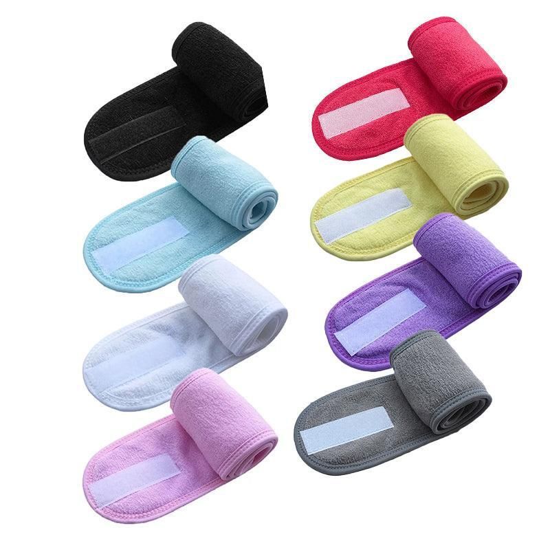 8-Colours Wrap Head Band Hairband Hair Band Adjustable Facial Make Up Face Wash Au - Rose Red — image 3