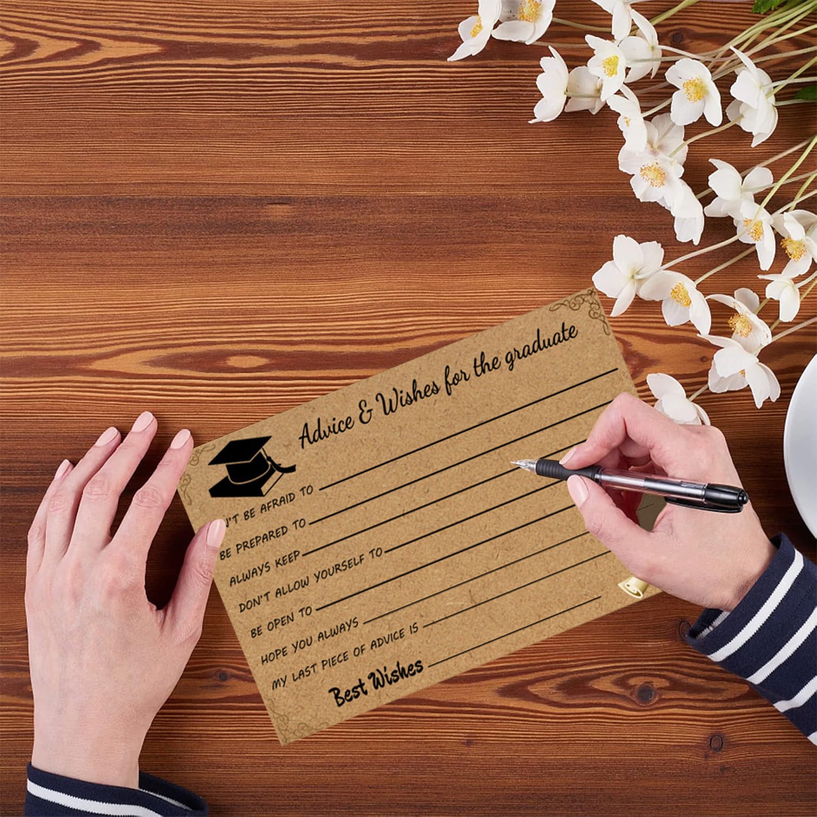 Graduation Advice And Well Wishes Cards For Graduates - Class Of Grad Cap & Diploma Fill-In Advice Cards For High School, College Grad Party Supplies (Retro — image 6