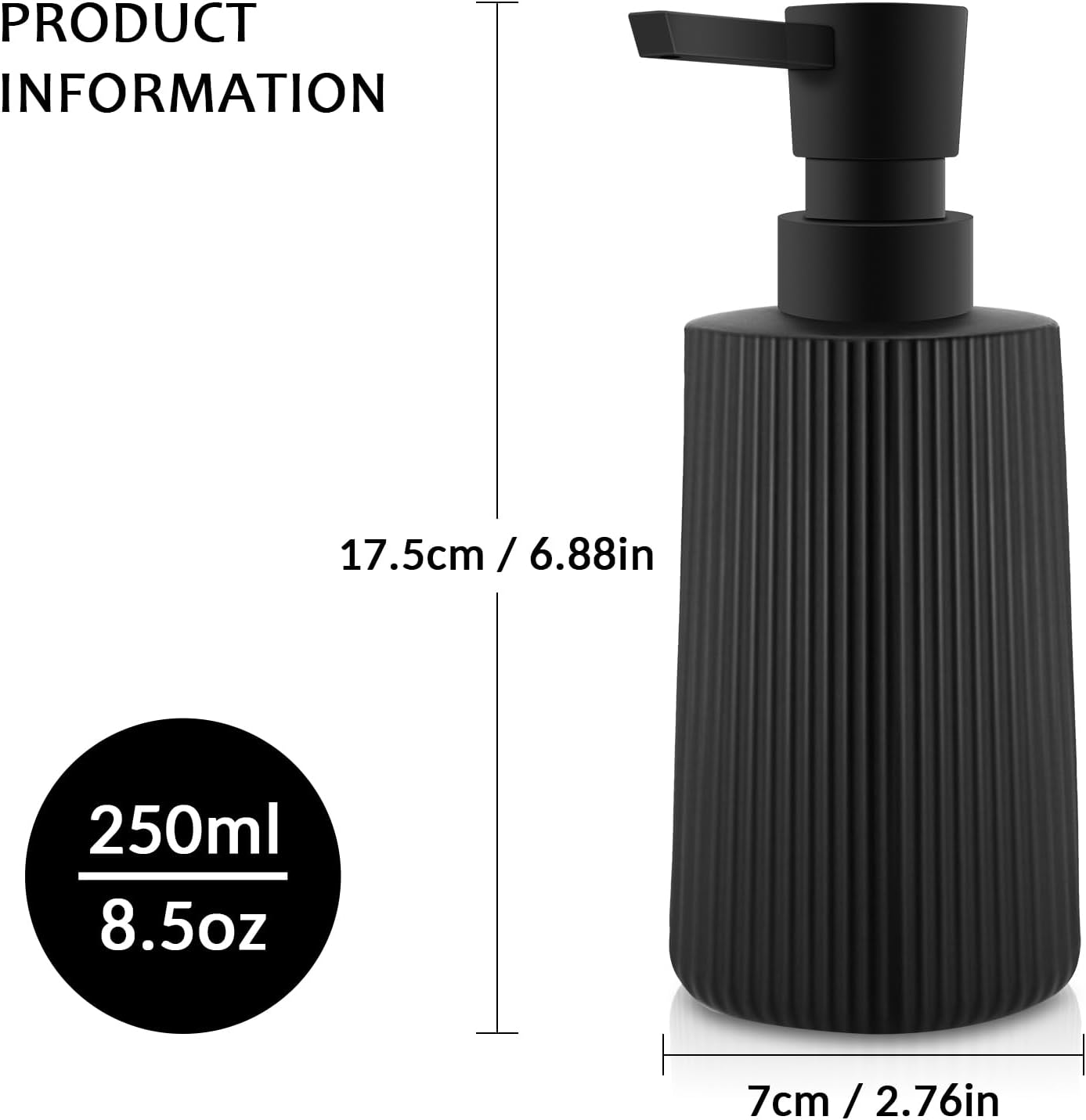 Soap Dispenser - Black Soap Dispenser for Detergent - Kitchen Soap Dispenser - With Press Dispenser - Suitable for Countertops - Bathroom and Kitchen (2 pieces — image 6