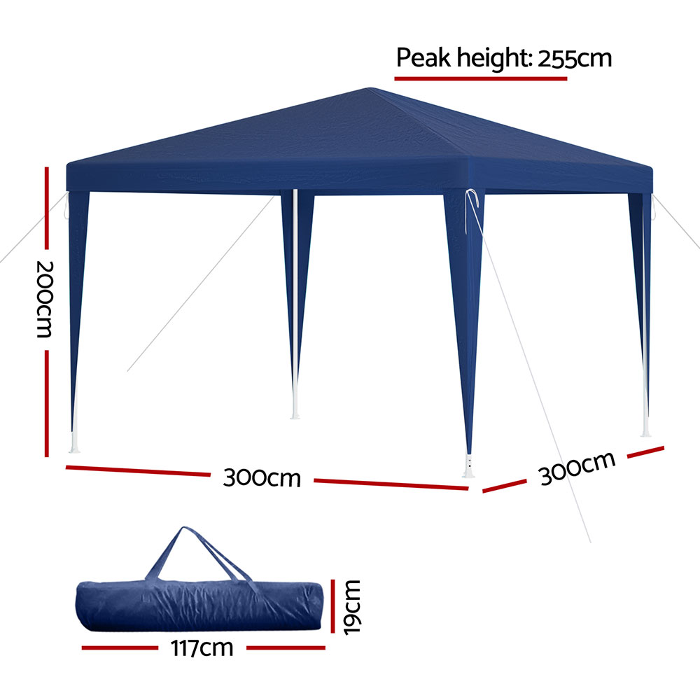 Instahut Gazebo 3x3m Wedding Party Marquee Tent Outdoor Event Camping Canopy Shade — image 2