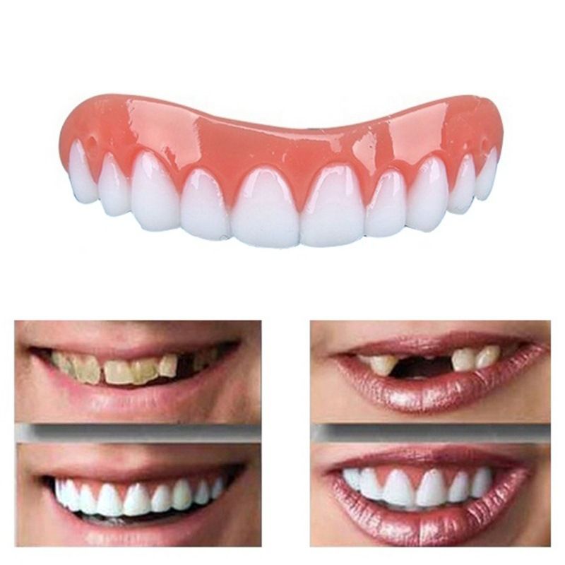 2 pcs Instant Smile Comfort Fit Flex Teeth - Upper and Lower Matching Set, Natural Shade! Fix Your Smile at Home Within Minutes! — image 2