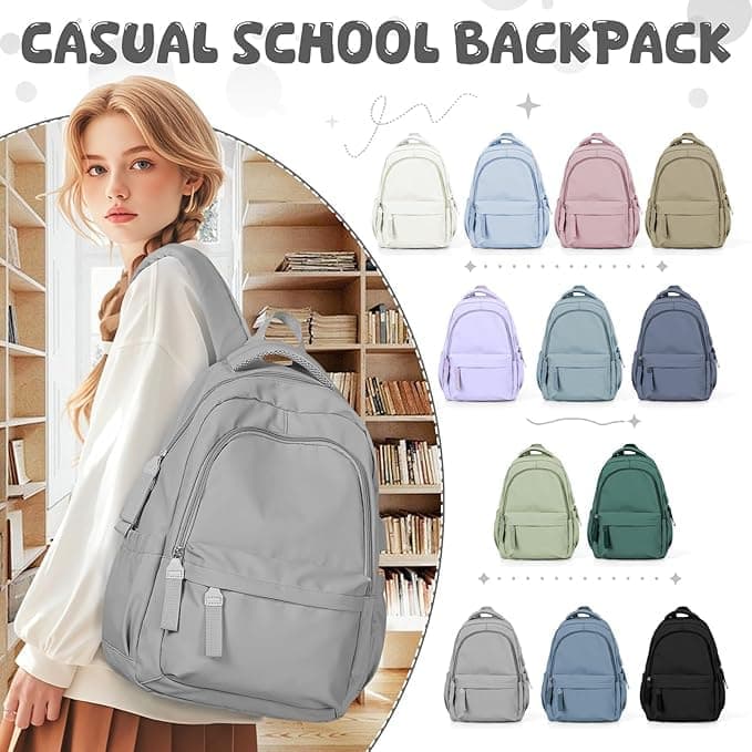 14-inch Waterproof Lightweight Laptop Backpack for School and University, Gray — image 2