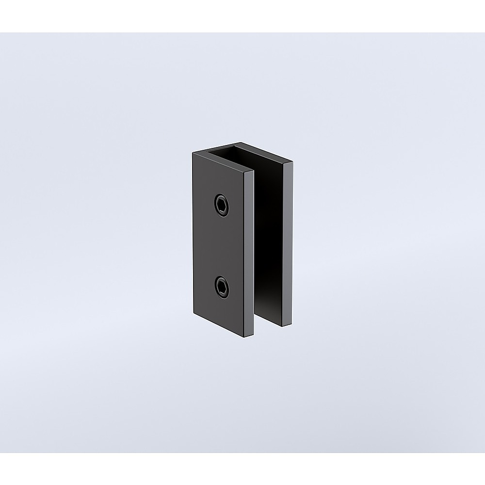 120cm Frameless Glass Bath Screen – Stainless Steel U-Brackets in Black — image 5