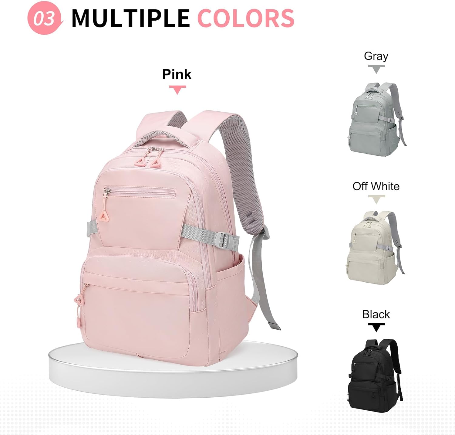 Girls Backpack, Lightweight Aesthetic Bookbag with Anti-Theft Pocket, Laptop Backpack for College and Daily Use — image 5