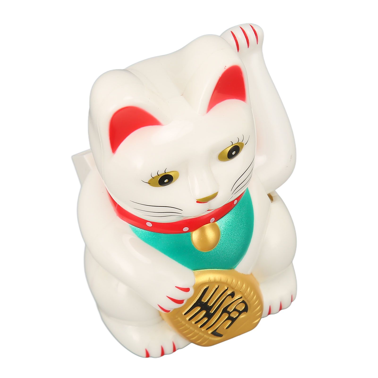 4in Solar Lucky Fortune Cat with Waving Arm Solar Powered Feng Shui Lucky Cats Lucky Beckoning Waving Wealth Cat Home Decor White MLY23056 1