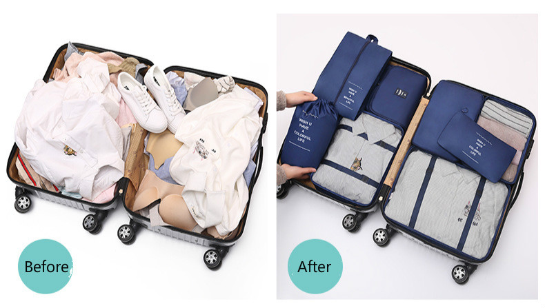 Navy Blue Travel Packing Cube Set - 7-Piece Luggage Organizer for Clothes, Toiletries, and Accessories โ image 4