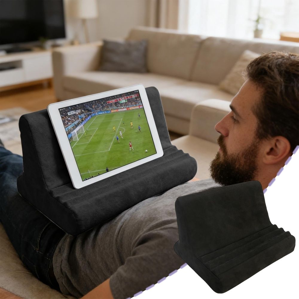 Pillow Tablet Stand, Lap Desk Pillow with Adjustable Angles for Reading, Portable Phone Holder for Bed Couch Travel Home Office