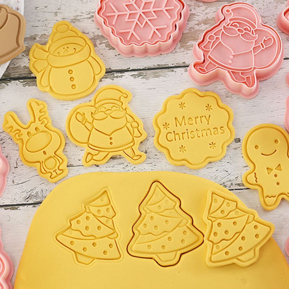 8 Pcs/Set Christmas Themed Cutters Santa Claus Christmas Tree DIY 3D Biscuits Mold Baking Mould Decorating Tools โ image 5
