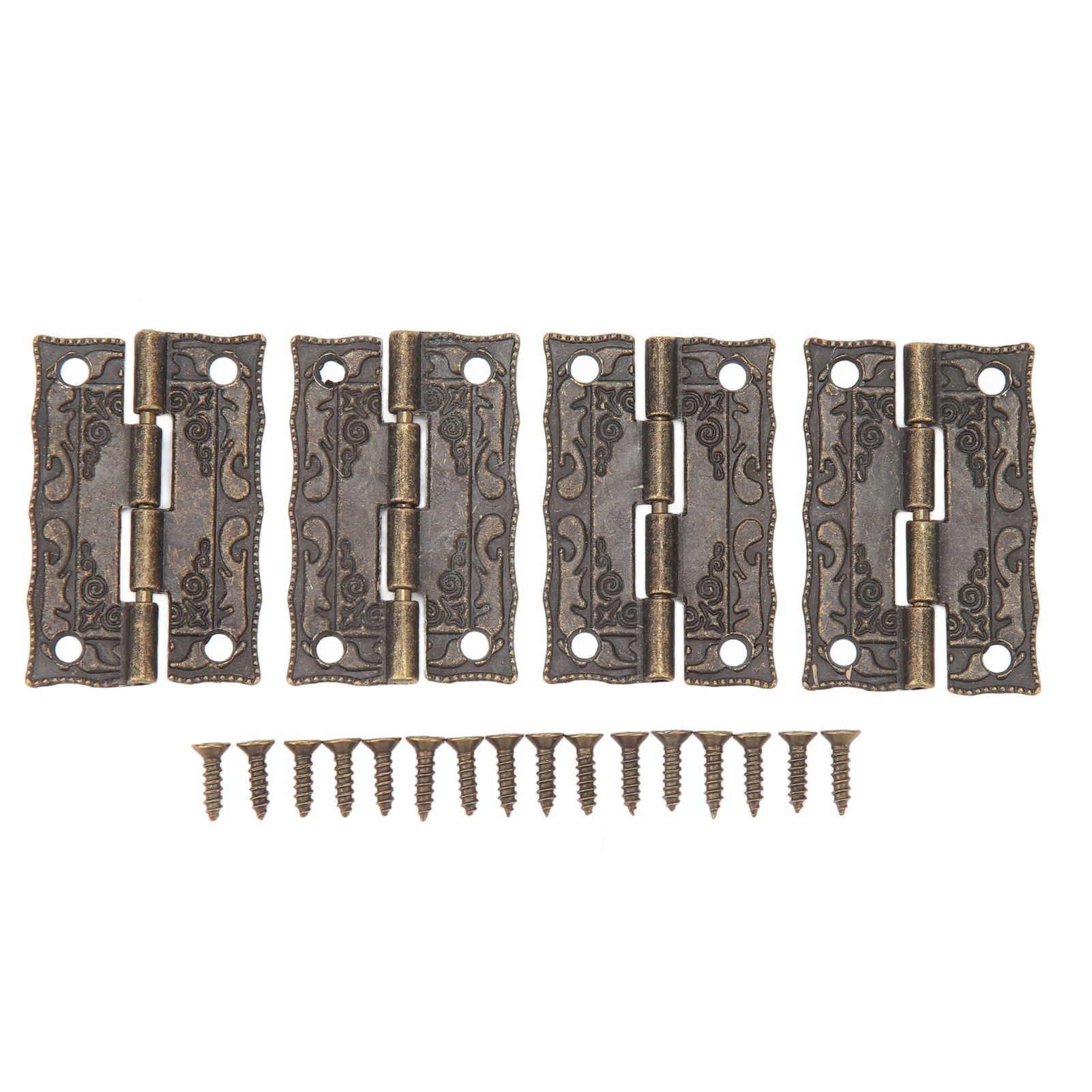 20 Set Antique Decorative Hinges Zinc Alloy Vintage Box Hinges Jewelry Box Hardware for Wooden Cases Cabinets โ image 2