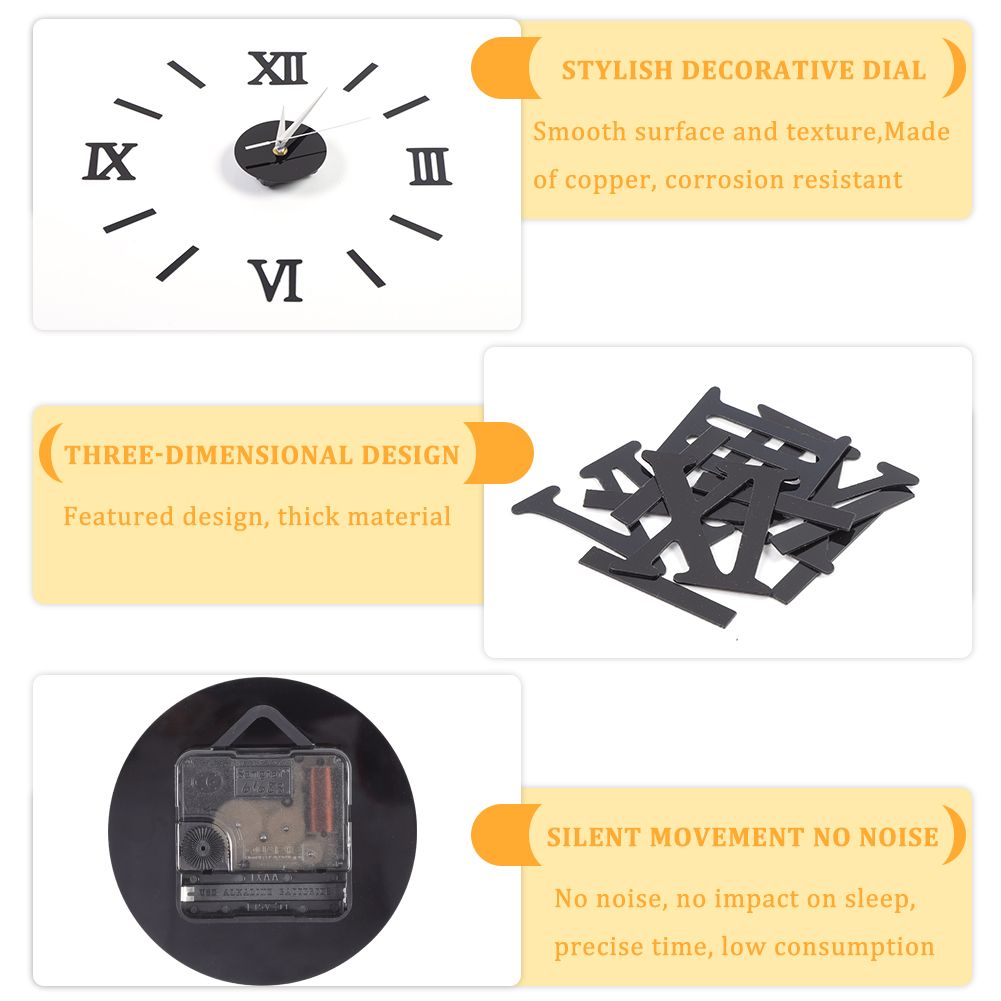 Frameless DIY Wall Clock 3D Mirror Wall Clock Mute Wall Stickers for Living Room Bedroom Home โ image 4