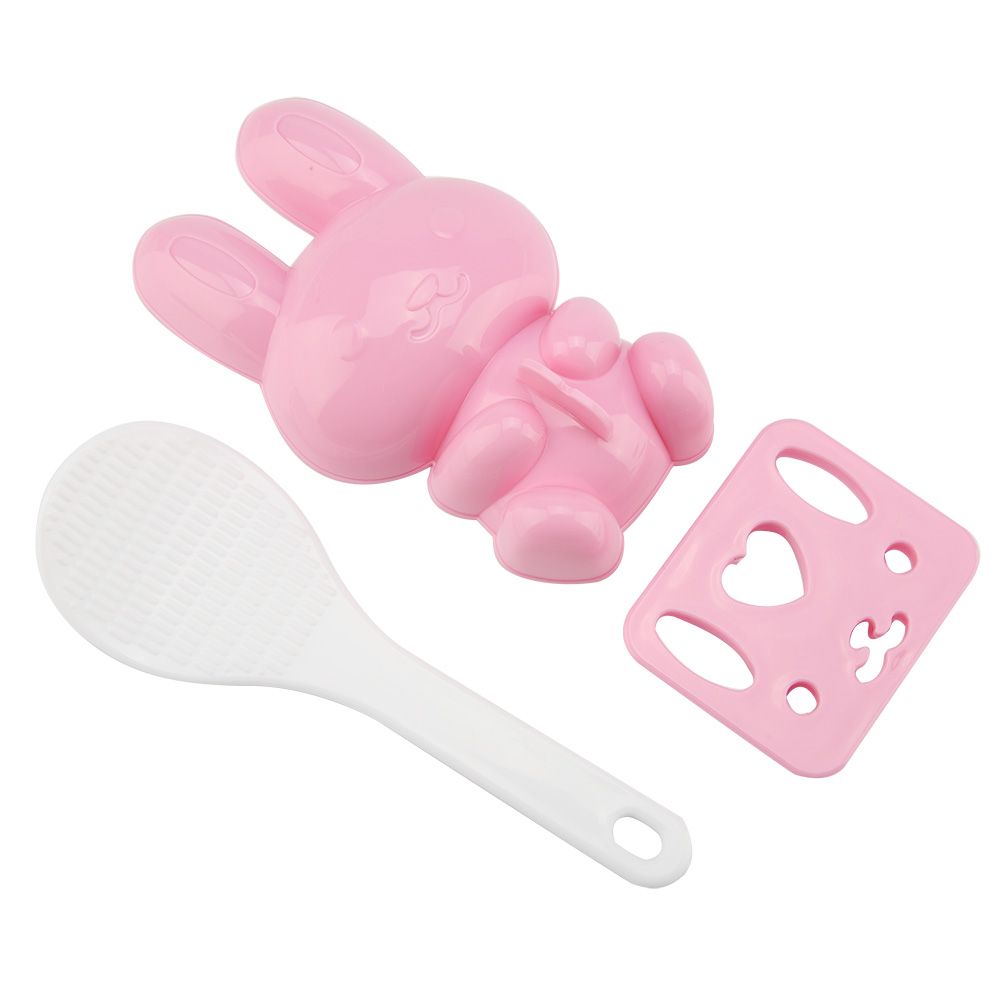 3pcs Food grade PP Cartoon Rabbit Model Sushi Rice Mold DIY Handicraft Onigiri Make Tool(Pink) โ image 2