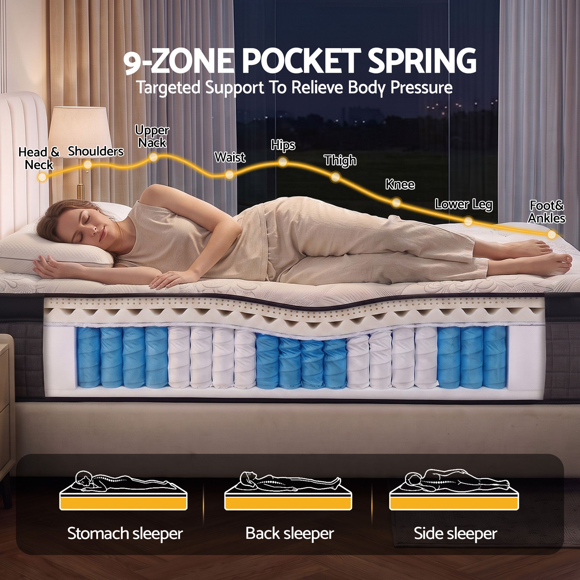 Giselle Bedding 34cm Mattress 9 Zone Latex Foam King โ image 5