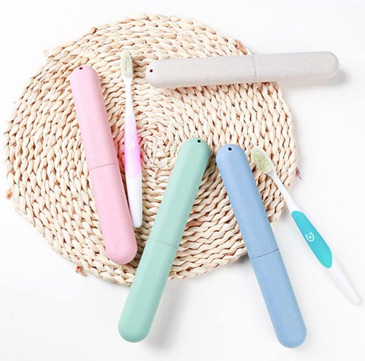4 pieces - Toothbrush Case - Portable Toothbrush Box - Travel Toothbrush Bag - Toothbrushes Toothbrush Box - for travel, camping, school - blue, green, pink — image 4