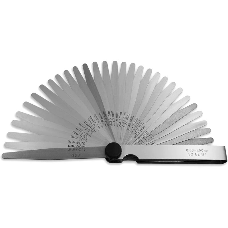 32 Blades Steel Feeler Gauge - Dual Marked Metric And Imperial Measuring Tool For Measuring Gap Width Or Thickness — image 2