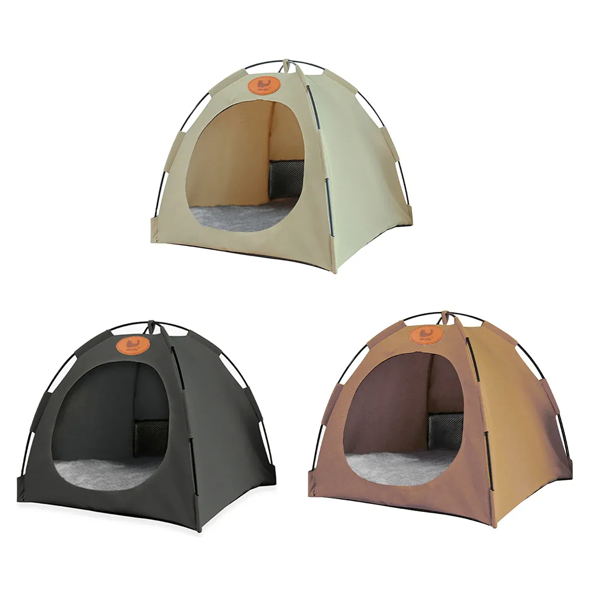 Folding Camping Pet Tent for Cats Puppy Bed Indoor Cat Nest Dog Cave Style House - Coffee โ image 3
