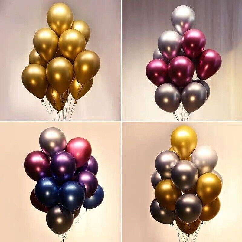 Metallic Latex Balloons 12 Inch Chrome Party Balloons for Birthday Wedding Decoration - Blue 50PCS — image 5