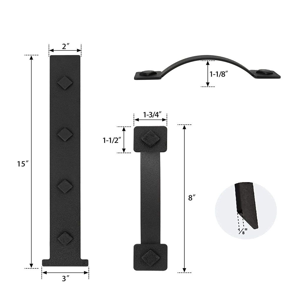 Garage Door Magnetic Decorative Hardware, 6 Pieces Rectangle Garage Door Magnets Accents Curb Appeal Faux Hinges and Handles Garage Door Decor Hardware Kit — image 3