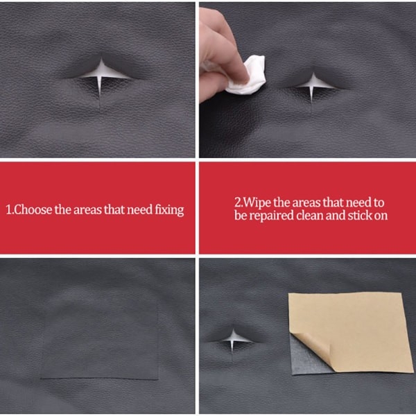 Self-Adhesive Leather Fix Repair Patch Stick Sofa Repairing Sub - Perfect Red 35*137CM — image 5