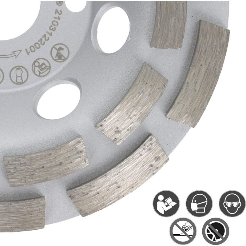 Diamond Plate Grinding Wheel Universal Concrete X Double Row Grinding Wheel, 125mm, 22.2mm โ image 3